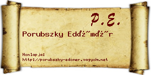 Porubszky Edömér névjegykártya